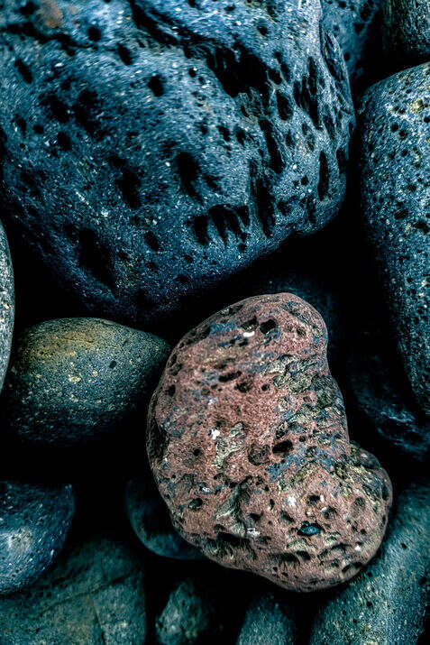 Mined stones and minerals from a Black Element extraction site